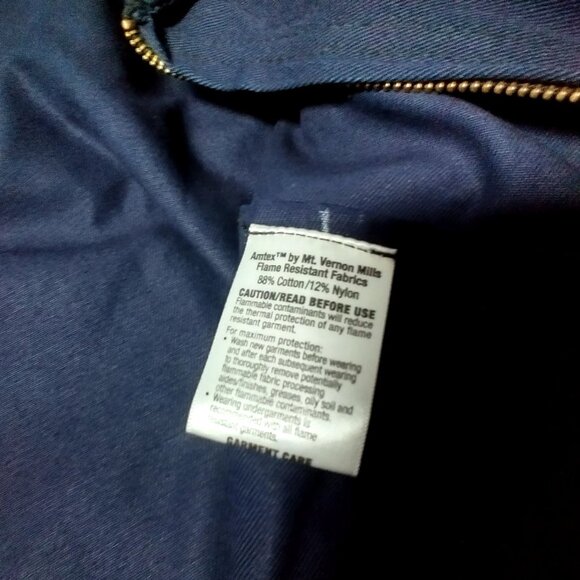 Dickies FR Workwear Jacket Men Small Blue Flame Resistant Twill Work 3259NB New - Picture 14 of 16